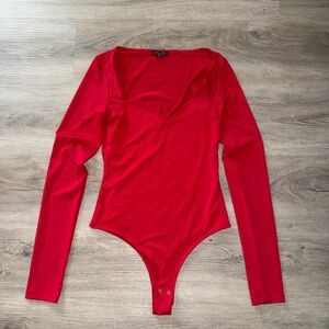Dynamite Red Long Sleeve Bodysuit